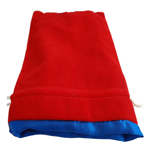 Fanroll - Large Velvet Dice Bag - Red w/ Blue Satin