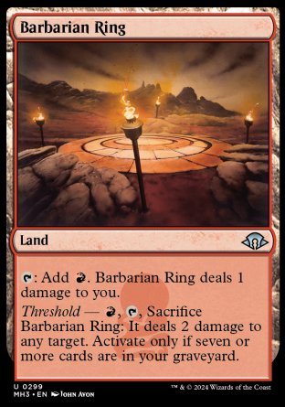 (299) Magic The Gathering Modern Horizons 3 Single: Barbarian Ring  Uncommon