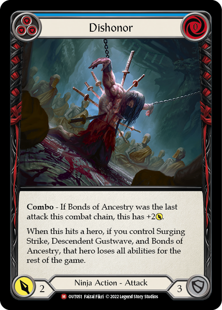 (OUT051) Flesh & Blood TCG Outsiders Single: Dishonor (Rainbow Foil)  Majestic