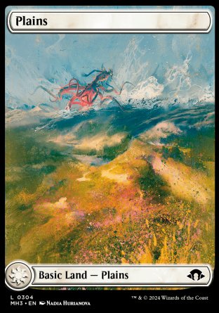 (304) Magic The Gathering Modern Horizons 3 Single: Plains (V.1)  Land