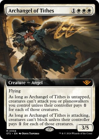 (308) Magic The Gathering Outlaws of Thunder Junction: Extras Single: Archangel of Tithes  Holo Mythic