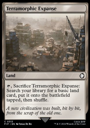 (313) Magic The Gathering Universes Beyond: Fallout Single: Terramorphic Expanse  Holo Common