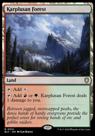 (314) Magic The Gathering Commander: Bloomburrow Single: Karplusan Forest  Rare