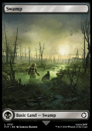 (321) Magic The Gathering Universes Beyond: Fallout Single: Swamp (V.1)  Holo Land