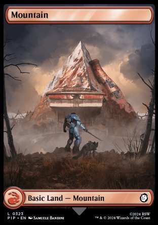 (323) Magic The Gathering Universes Beyond: Fallout Single: Mountain (V.1)  Holo Land