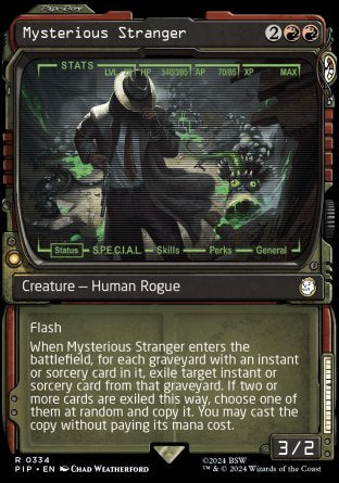 (334) Magic The Gathering Universes Beyond: Fallout: Extras Single: Mysterious Stranger (V.1)  Rare