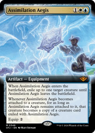 (348) Magic The Gathering Outlaws of Thunder Junction: Extras Single: Assimilation Aegis  Holo Mythic