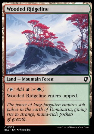 (353) Magic The Gathering Commander: Bloomburrow Single: Wooded Ridgeline  Common