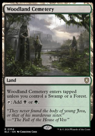 (354) Magic The Gathering Commander: Bloomburrow Single: Woodland Cemetery  Rare