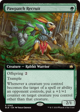 (363) Magic The Gathering Bloomburrow: Extras Single: Pawpatch Recruit  Rare