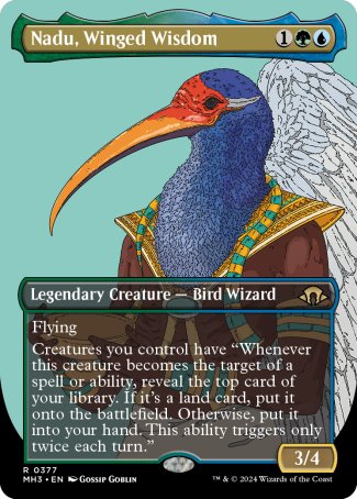 (377) Magic The Gathering Modern Horizons 3: Extras Single: Nadu, Winged Wisdom (V.1)  Holo Rare