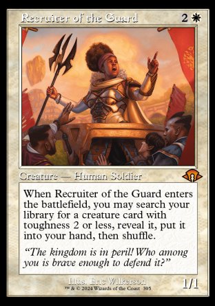 (395) Magic The Gathering Modern Horizons 3: Extras Single: Recruiter of the Guard  Holo Mythic