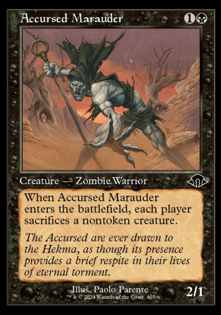 (405) Magic The Gathering Modern Horizons 3: Extras Single: Accursed Marauder (V.1)  Holo Common