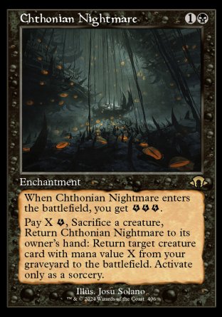 (406) Magic The Gathering Modern Horizons 3: Extras Single: Chthonian Nightmare (V.2)  Rare