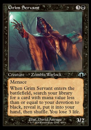 (409) Magic The Gathering Modern Horizons 3: Extras Single: Grim Servant  Uncommon