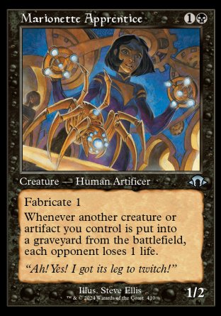 (410) Magic The Gathering Modern Horizons 3: Extras Single: Marionette Apprentice  Uncommon