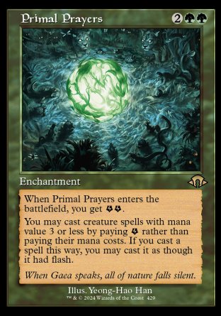 (429) Magic The Gathering Modern Horizons 3: Extras Single: Primal Prayers (V.2)  Holo Rare