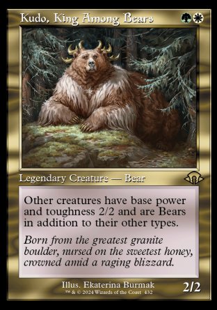 (432) Magic The Gathering Modern Horizons 3: Extras Single: Kudo, King Among Bears (V.2)  Rare