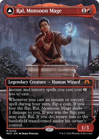 (445) Magic The Gathering Modern Horizons 3: Extras Single: Ral, Monsoon Mage // Ral, Leyline Prodigy (V.1)  Mythic