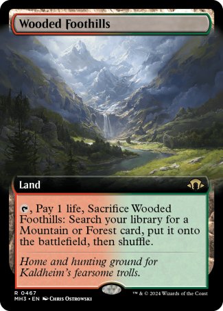 (467) Magic The Gathering Modern Horizons 3: Extras Single: Wooded Foothills (V.3)  Rare