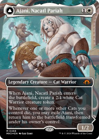 (468) Magic The Gathering Modern Horizons 3: Extras Single: Ajani, Nacatl Pariah // Ajani, Nacatl Avenger (V.2)  Mythic