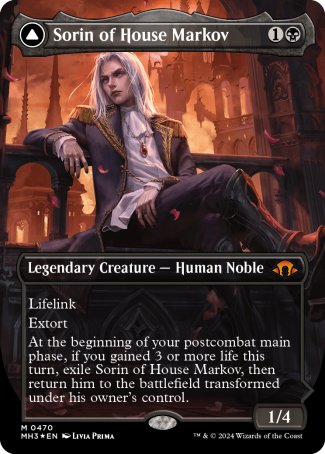 (470) Magic The Gathering Modern Horizons 3: Extras Single: Sorin of House Markov // Sorin, Ravenous Neonate (V.2)  Holo Mythic