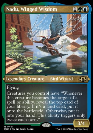 (491) Magic The Gathering Modern Horizons 3: Extras Single: Nadu, Winged Wisdom (V.2)  Holo Rare