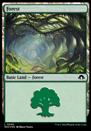 (506) Magic The Gathering Modern Horizons 3: Extras Single: Forest (V.2)  Holo Land