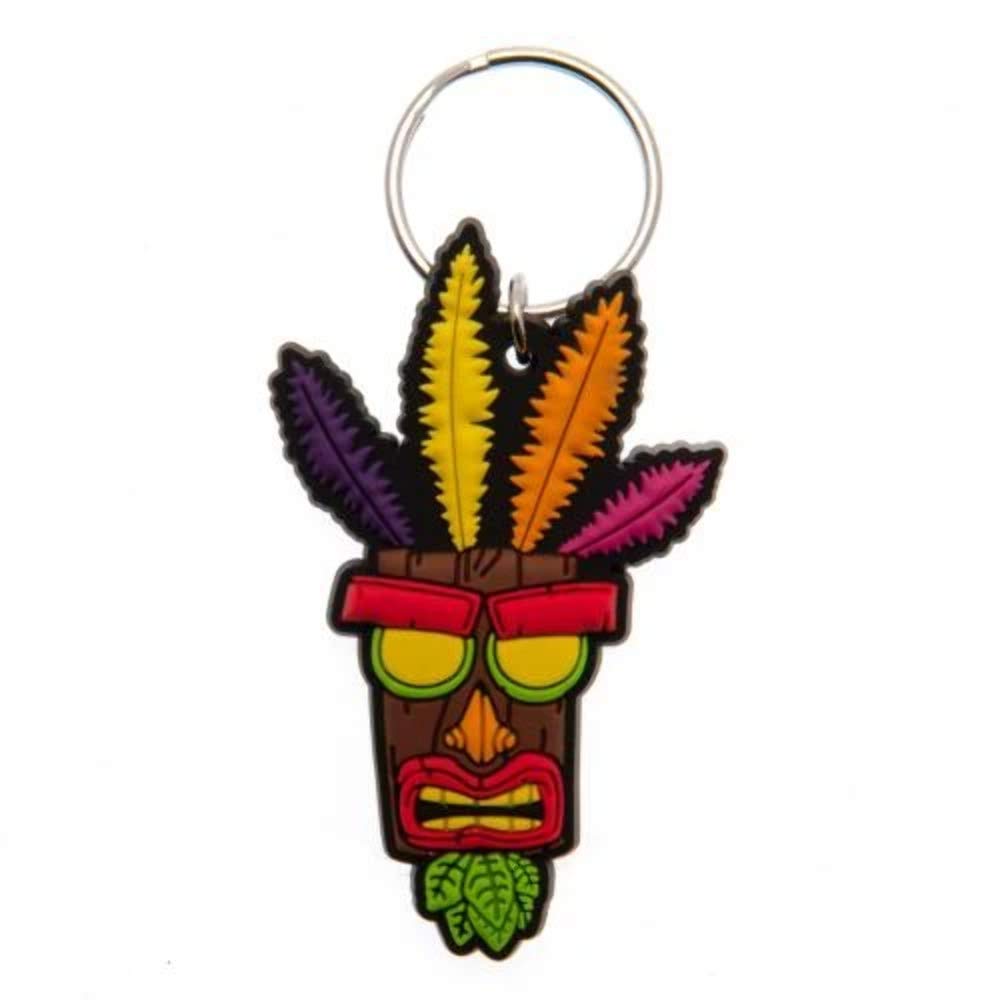 Crash Bandicoot Rubber Keychain - Aku Aku