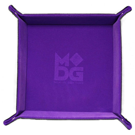 Fanroll Fold up Velvet Dice Trat w/ PU Leather Backing 10 x 10 Purple