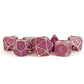 Fanroll - 16mm Resin Poly Dice Set - Ice w/ Purple Enamel