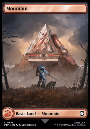 (851) Magic The Gathering Universes Beyond: Fallout: Extras Single: Mountain (V.1)  Land