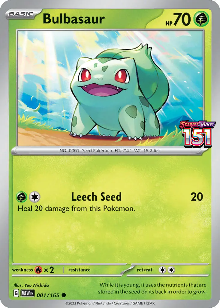 (001/165) Pokemon TCG 151 Single: Bulbasaur   Promo