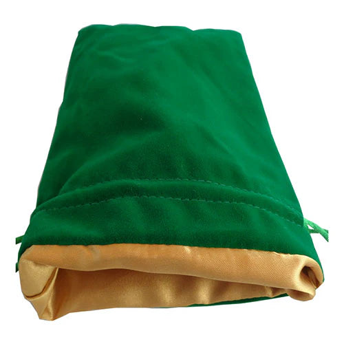 Fanroll - Large Velvet Dice Bag - Green w/ Gold Satin