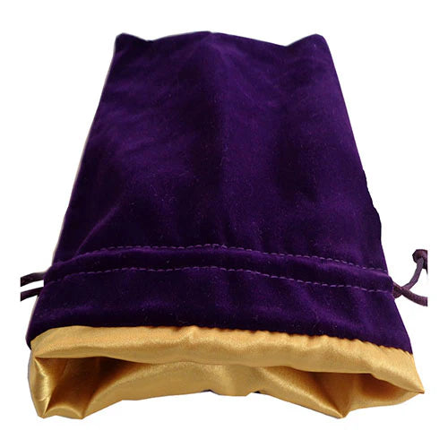 Fanroll - Large Velvet Dice Bag - Purple w/ Gold Satin