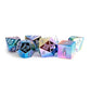 Fanroll 16mm Aluminium Plated Acrylic Dice Set: Rainbow Aegis Uninked