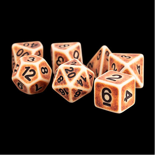 Fanroll - 16mm Resin Poly Dice Set - Ancient Brown