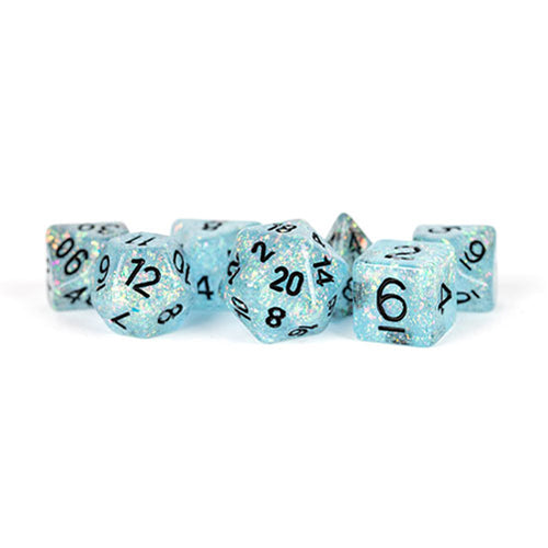 Fanroll - 16mm Resin Poly Dice Set - Flash Blue