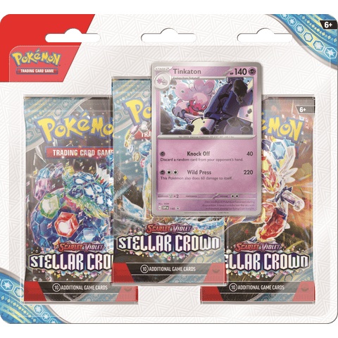 Pokemon TCG: Scarlet & Violet Stellar Crown 3 Pack Blister Tinkaton