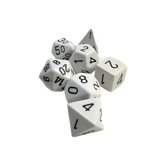 Chessex Opaque Polyhedral 7 Dice Set: White / Black