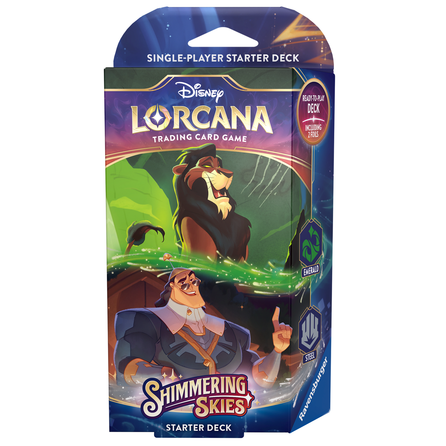 Disney Lorcana: Shimmering Skies Starter Deck - Emerald & Steel (Scar & Kronk)