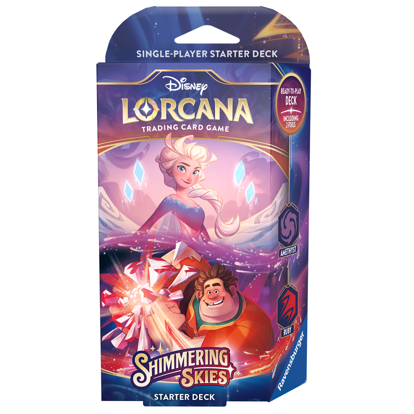 Disney Lorcana: Shimmering Skies Starter Deck - Amethyst & Ruby (Elsa & Ralph)