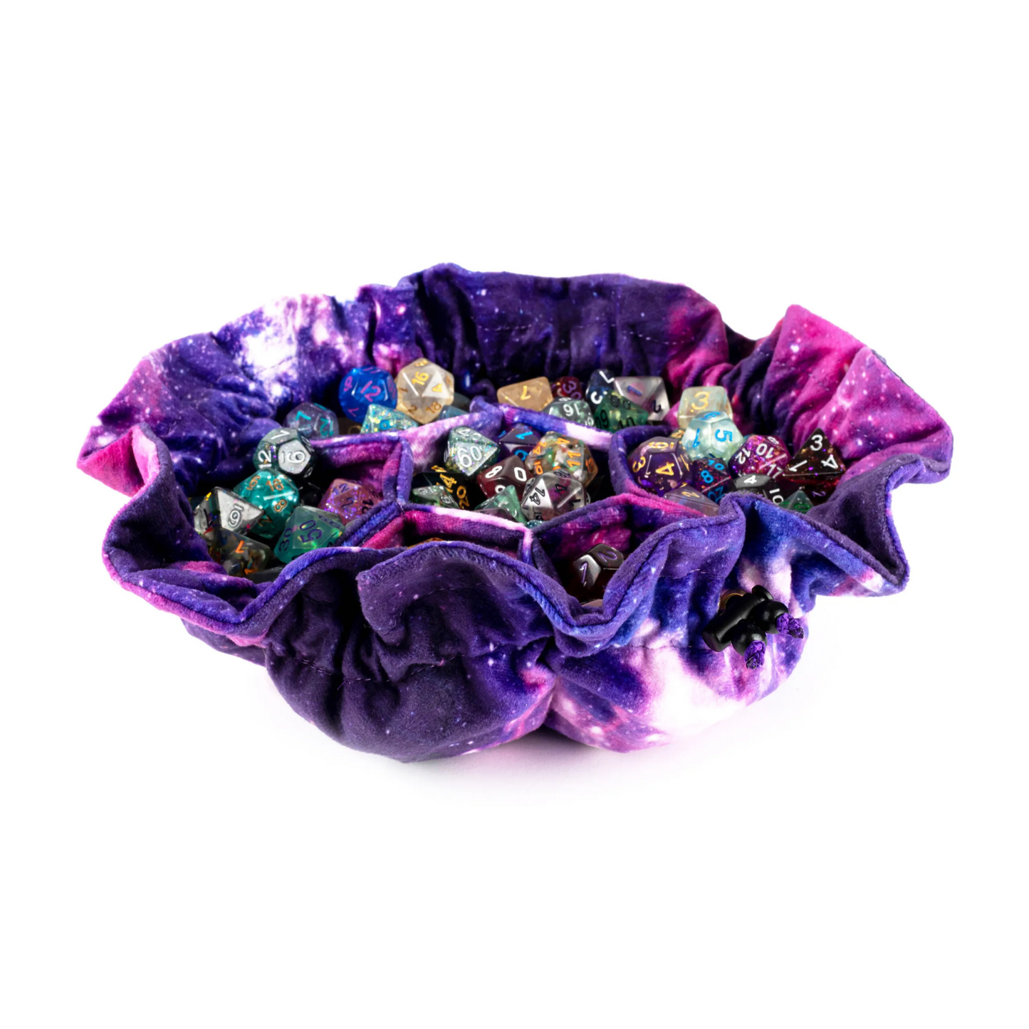 Fanroll Velvet Dice Bag with Pockets - Nebula