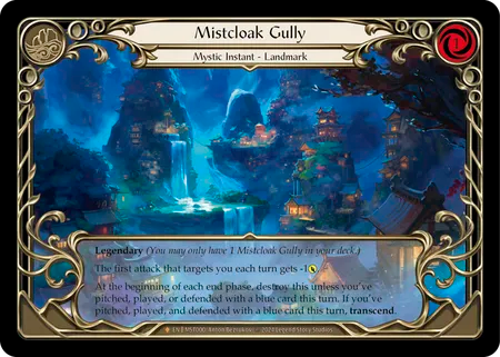 (000/237) Flesh & Blood TCG Part the Mistveil Single: Mistcloak Gully // Inner Chi (Rainbow Foil)  Fabled