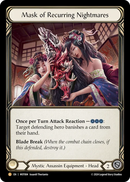 (004/237) Flesh & Blood TCG Part the Mistveil Single: Mask of Recurring Nightmares (Rainbow Foil)  Legendary