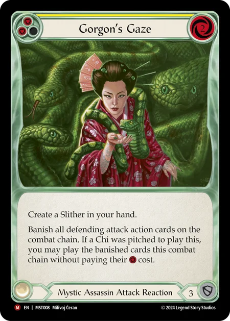 (008/237) Flesh & Blood TCG Part the Mistveil Single: Gorgon's Gaze (Regular)  Majestic