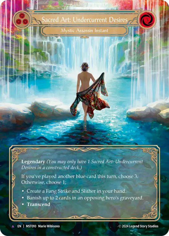 (010/237) Flesh & Blood TCG Part the Mistveil Single: Sacred Art: Undercurrent Desires // Inner Chi (Marvel)  Marvel