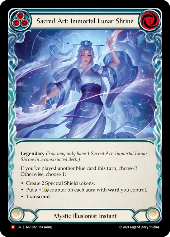 (032/237) Flesh & Blood TCG Part the Mistveil Single: Sacred Art: Immortal Lunar Shrine // Inner Chi (Regular)  Majestic