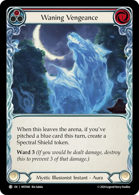 (040/237) Flesh & Blood TCG Part the Mistveil Single: Waning Vengeance (Red) (Regular)  Common