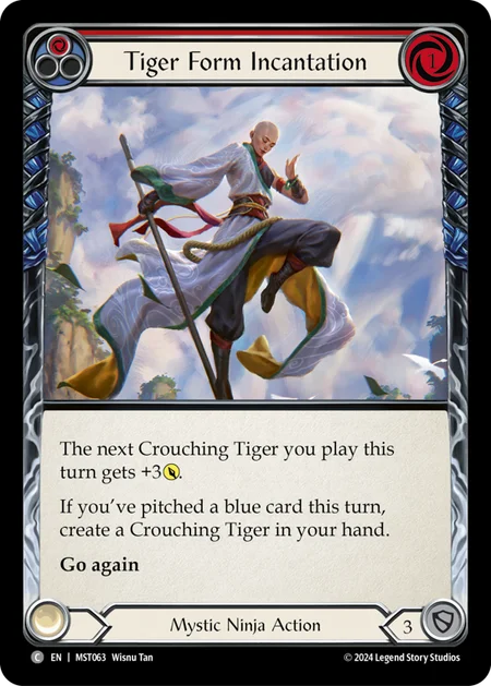 (063/237) Flesh & Blood TCG Part the Mistveil Single: Tiger Form Incantation (Red) (Rainbow Foil)  Common